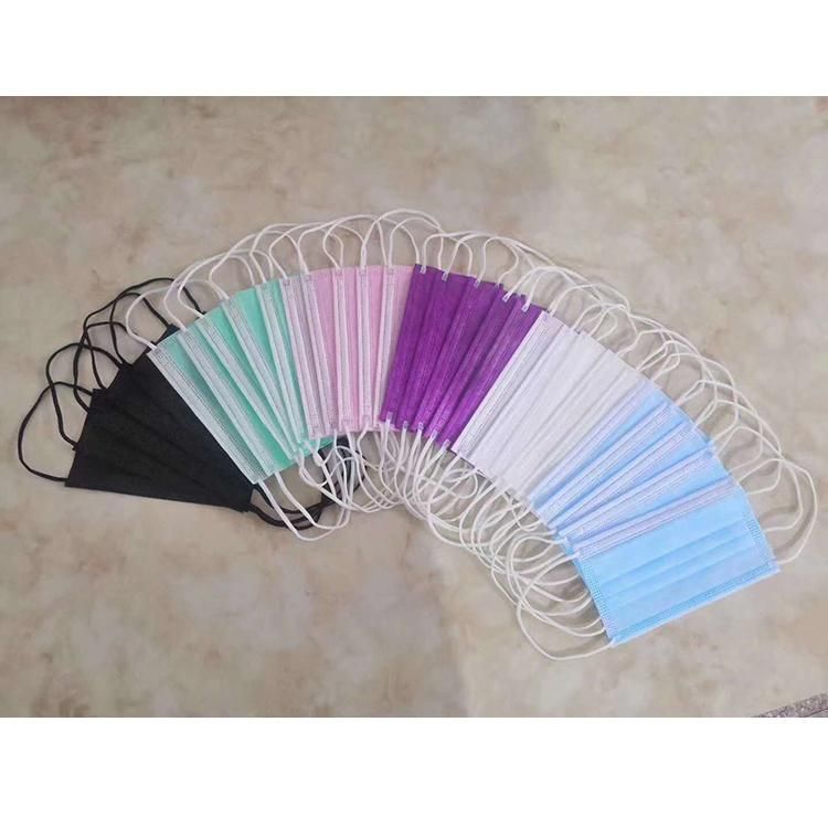 Manufacturers Supply Disposable Color Masks Non-Woven Fabric Three-Layer Face Mask