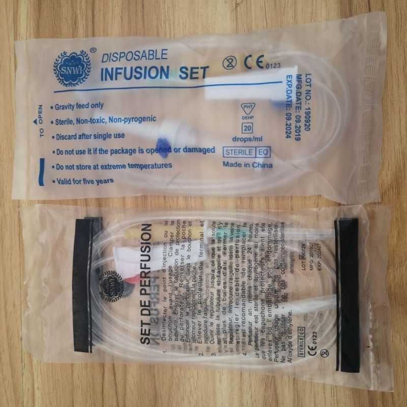 CE ISO Certification Medical Equipment IV Disposable Infusion Giving Set with Needle Luer Slip Lock