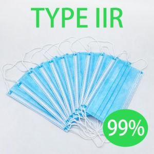 Hospital Clinic Operation Use Anti-Bacterial Disposable 3-Ply Surgical Face Mask Type Iir 98% 99% 99.6% 99.8% Sterilization