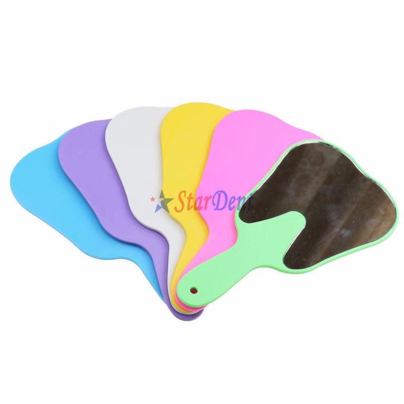 Color Dental Glass Mirror Dental Disposable Mirror Teeth Shape Mirror