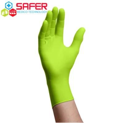 Green Disposable Nitrile Examination Glove with Powder Free