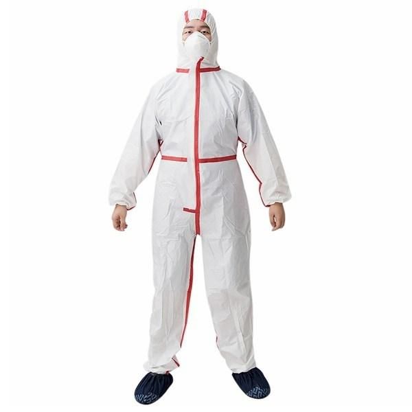 Polypropylene Hooded Jumpsuit with Zip Closure White Color Disposable