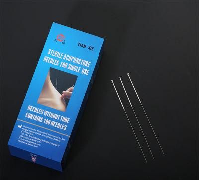 Quality Assurance Disposable Sterile Alloy Handle Acupuncture Needle with Loop Without Tube