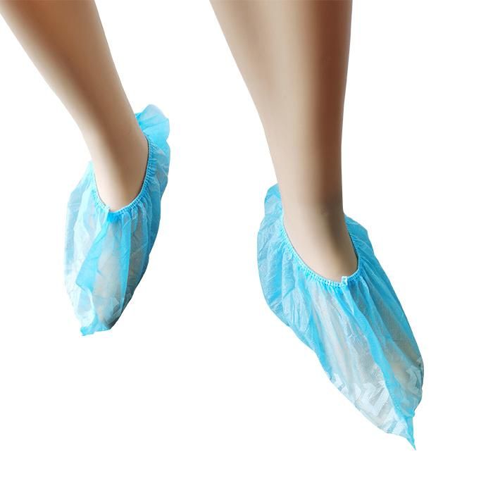 Supplier Bulk Production Hospital Clean Room Non Woven Custom Size Antistatic Machine Made Antiskid Semi-Elastic Ankle Disposable PP Shoe Cover