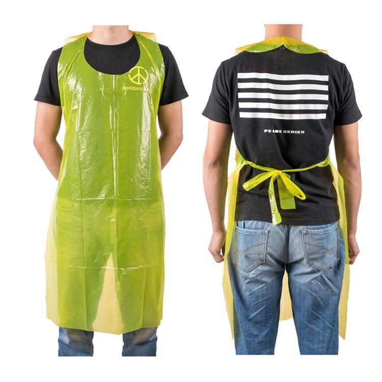 Disposable Plastic LDPE/HDPE Housework Apron for Hospital Protection