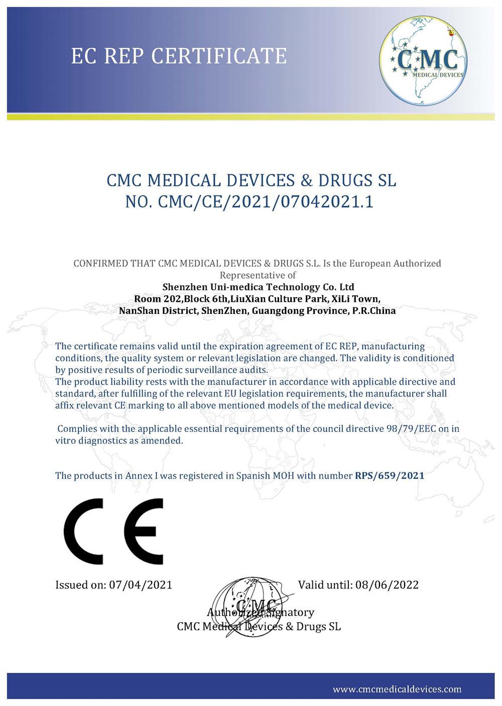 Home Use Self-Testing Coid-19 Antigen Rapid Test Cassette for EU Market From Original Manufacturer Uni-Medica with CE