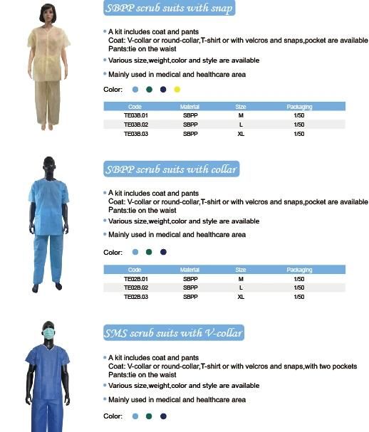 Disposable Nonwoevn Surgical Uniform, Surgical Suits Disposable