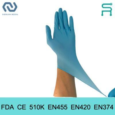 510K En455 En420 Disposable Nitrile Examination Gloves with Multi Color