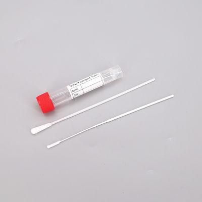 Disposable Activated Sample Tubes Virus Test Kit Viral Sampling Tube Throat Nylon Flocked Swab