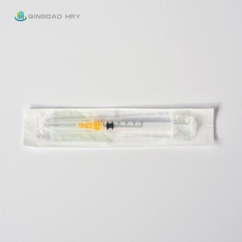 China Manufacture of Medical 0.5ml--10ml Ad Auto Disable Vaccine Syringe with Needle or Without Needle