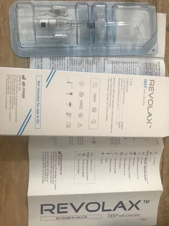 CE Marked Cross Link Korea Revolax Hyaluronic Acid Dermal Filler Deep 1ml Injection Wrinkle Remove