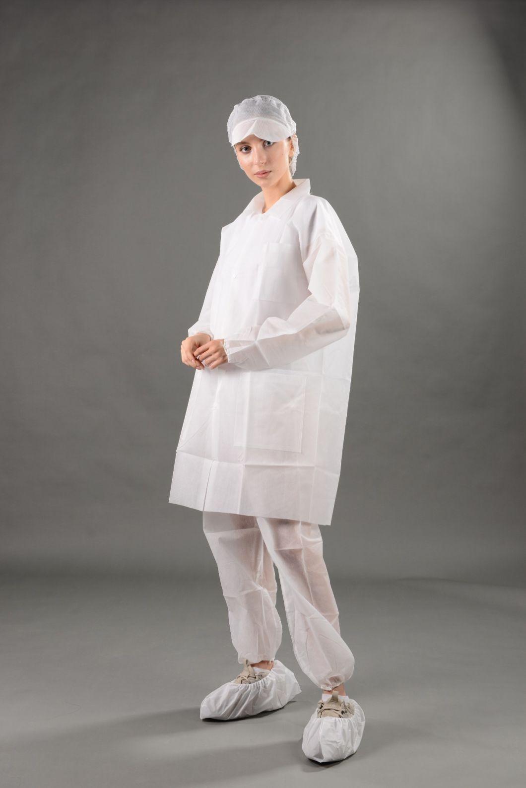 Disposable Non-Woven Laboratory Coat Polypropylene Disposable Lab Coats