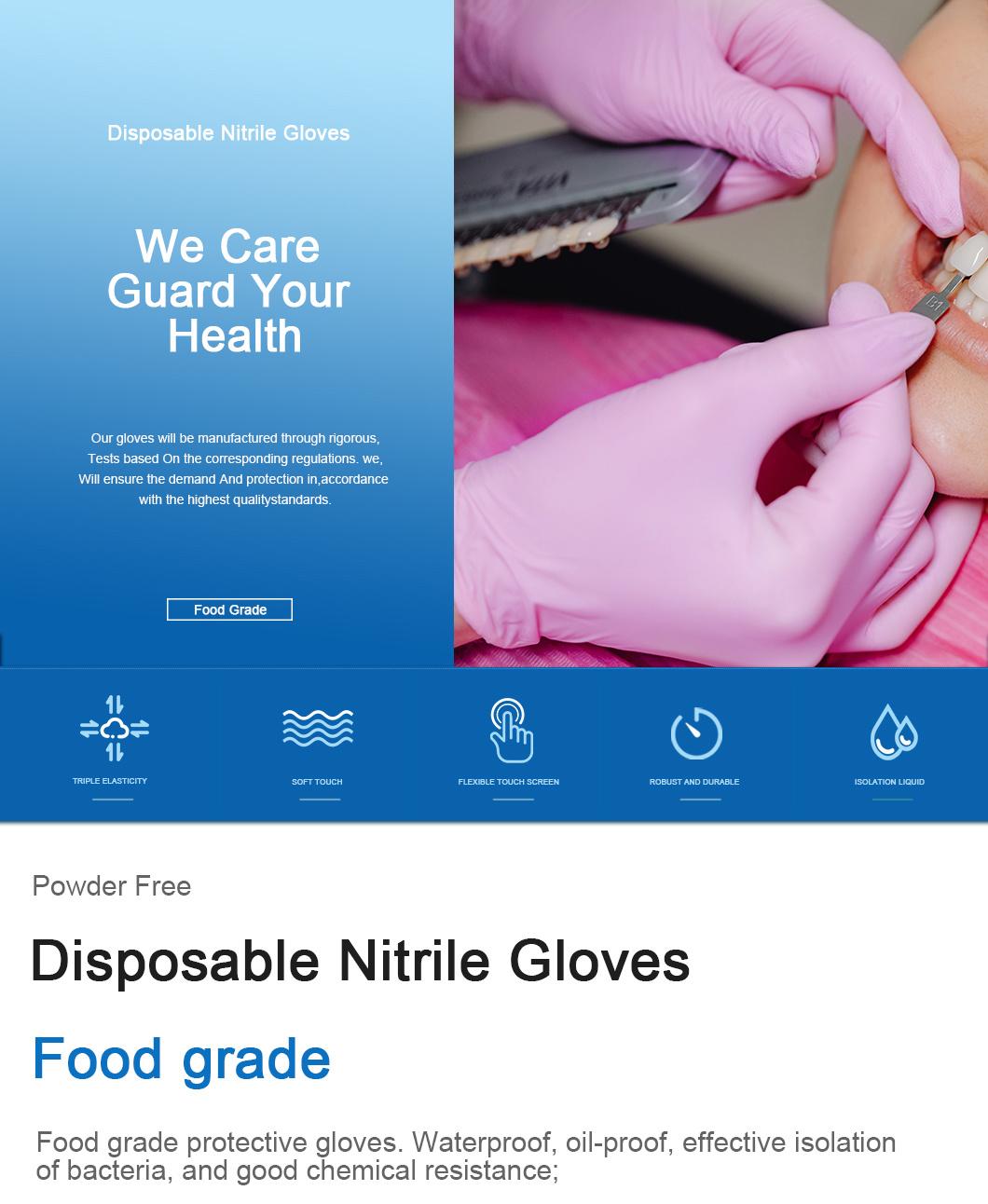 Disposable Powder Free Working Labor Protection Nitrile Gloves