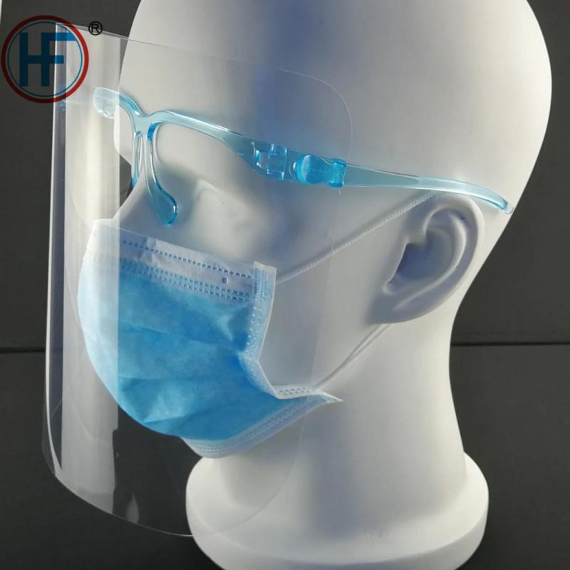 Mdr CE Approved Clear Plastic Face Shield with Double-Sided Film for Againsting Splash