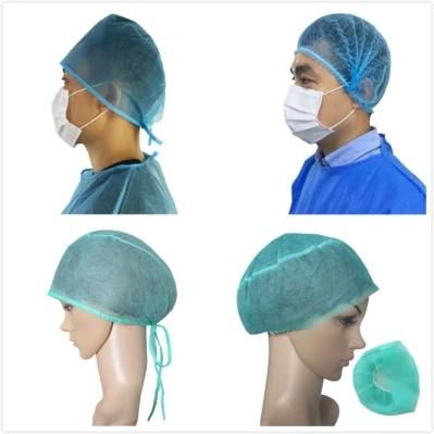 Hot Sale Disposable Non Woven Surgical Cap with Tie on