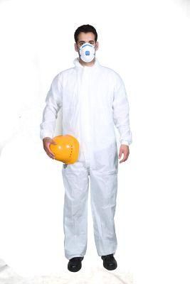 Protective Workwear Oil Repellency Disposable PP/PP+PE Coverall with Hood