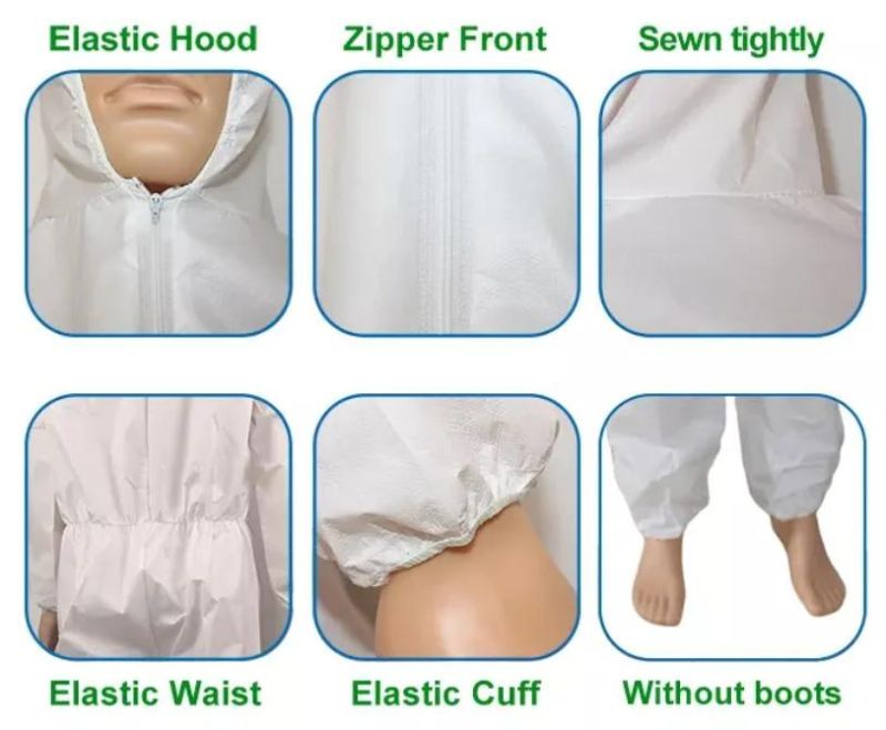 Industrial Used Disposable Nonwoven Coverall Working Coverall