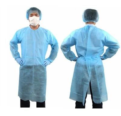 Disposable Non Woven Patient Blue PP Isolation Gown