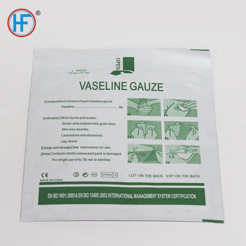 High Quality Medical Gauze Paraffin Dressing Pad Sterile Vasline Gauze