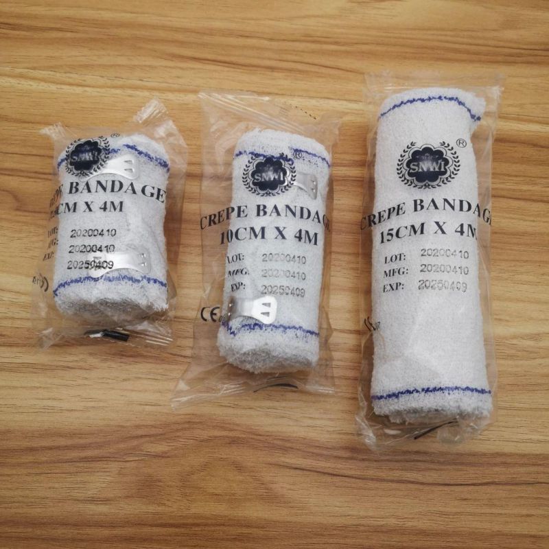 Disposable Medical Supply 100% Cotton Elastic Crepe Bandage Used in Hospital