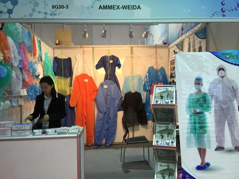 Disposable Medical Isolation Gown with Elasticated Wrist/Medical PP Isolation Gown for Hospital