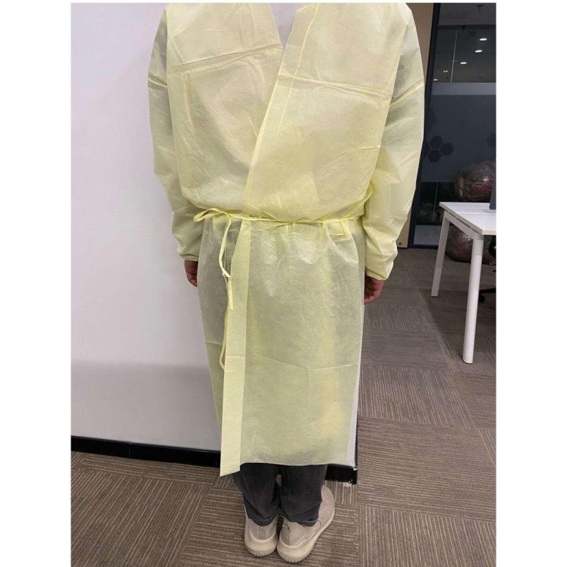 Hooded Disposable Gown Microporous Coverall Safety Full Body Protection Clothing