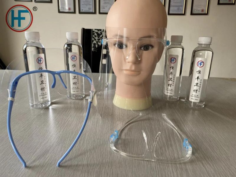 Mdr CE Approved Medical Grade Pet Personal Use Clear Plastic Face Shield with Logo Printing Againsting Splash