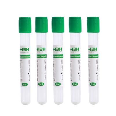 Wholesale Disposable Green Cap Heparin Tube 5ml 7ml 10ml for Collecting and Anticoagulating Blood Specimen