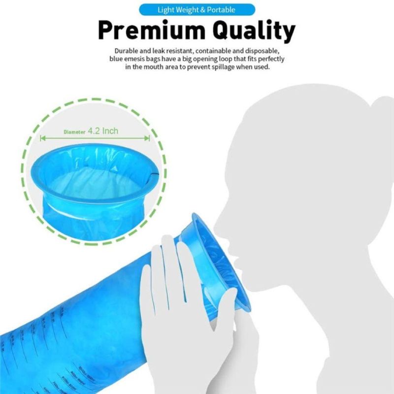 Vomit Car Emesis Bags Travel Sports Sickness Throwing Bags Disposable Blue Ballet Bags for Morning and Sleep