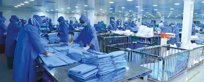 Factory Supply Customized En13795 Nonwoven Isolation Surgical Gown Clothes Level 1 Level 2 Level 3