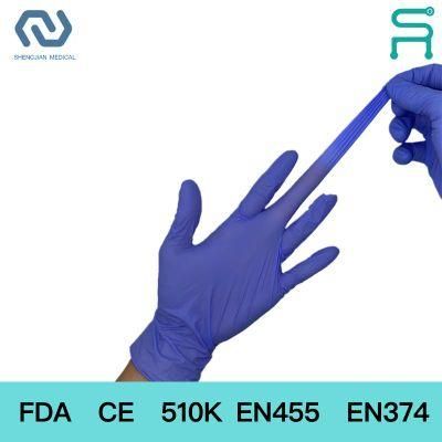 Disposable Powder Free Non Sterile Nitrile Medical Examination Gloves