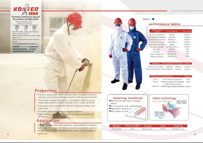 Chemical Disposable Microporous Impervious /Industry/Hospital/Lab/Safety Nonwoven White Safety Coverall