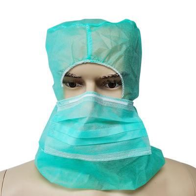 Spp Elastic Safety Single Use Head Cap Non-Woven Electronic Industry Workshop Hairnet Face Mask Beanie Hat