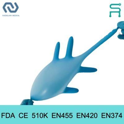 510K En455 Powder Free Disposable Nitrile Examination Gloves