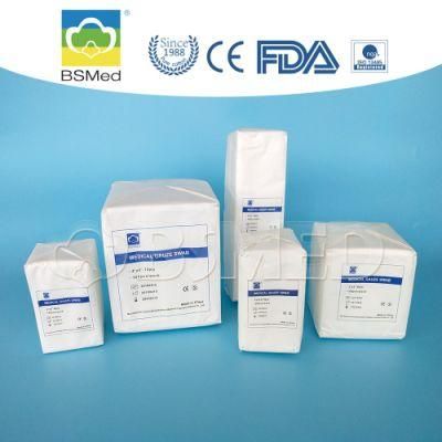 Ce/ISO Approved Medical Sterile or Non-Sterile Gauze Swab Non-Fold Edge Gauze Sponge