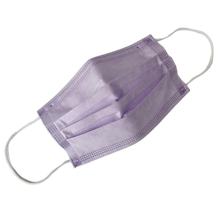 Bfe99 Anti-Bacterial Disposable Purple Mask with Elastic Earloop 17.5*9.5cm Medical Color Masks