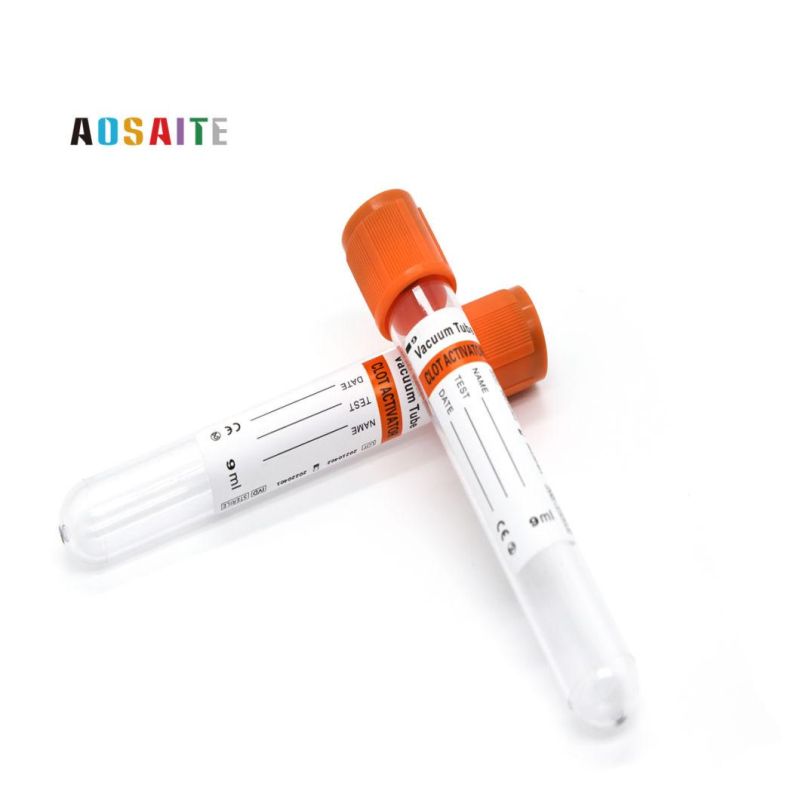 Vacuum Blood Tube Orange Cap Clot Activator Sodium Citrate Blood Collection Coagulation Tubes