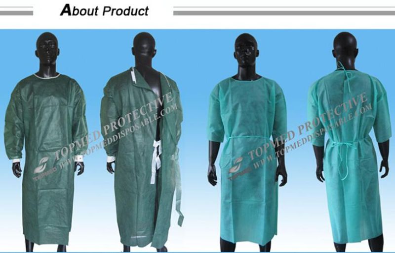 Disposable SBPP Protective Medical Doctor′s Gown with Elastic Cuff