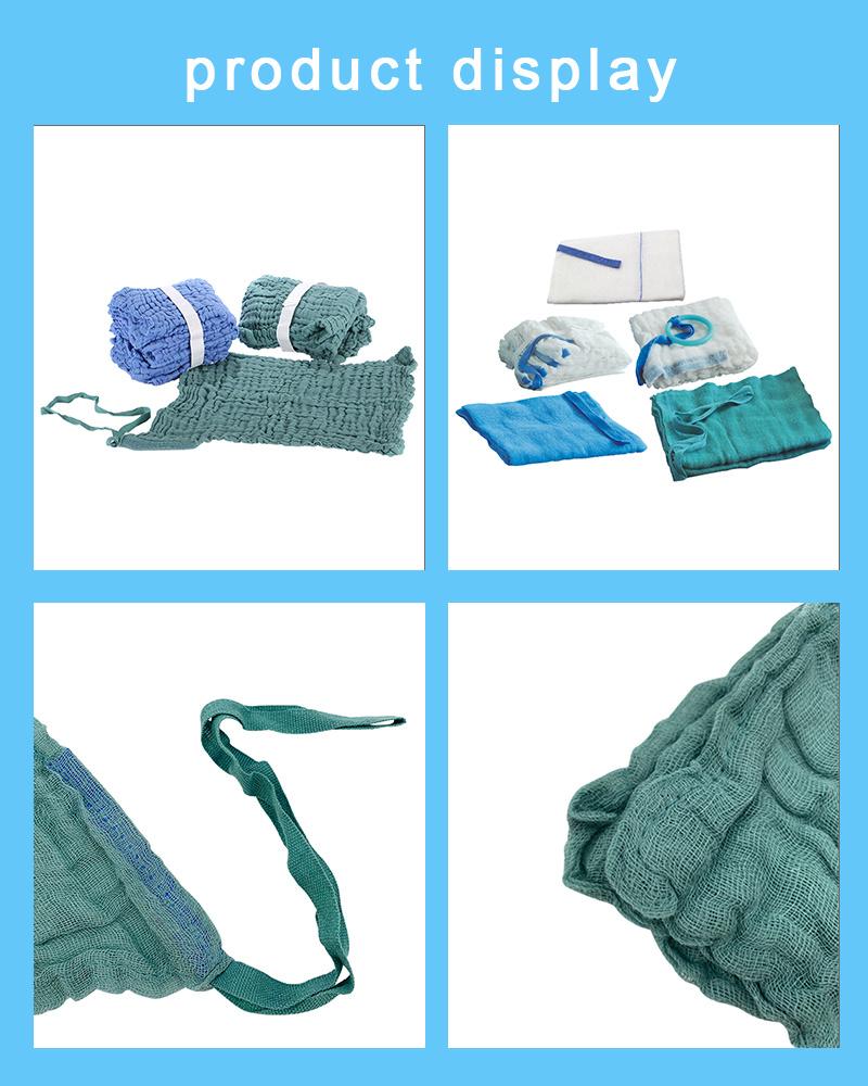 Ce  Cotton Prewashed Lap Sponge with X-ray Blue Green White Loop