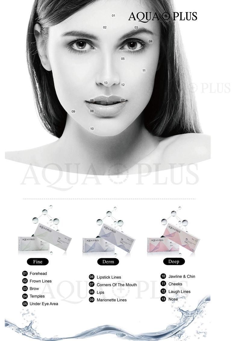 Aqua Plus Facial 1ml 2ml Injectable Hyaluronic Acid Dermal Fillers