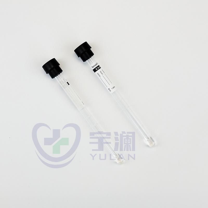 Disposable Pet Vacuum Blood Collection Tube Black Cap ESR Tube