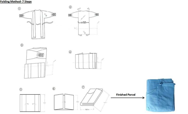 Protective Surgical SMS Disposable Waterproof Isolation Gowns En14126 Non Woven