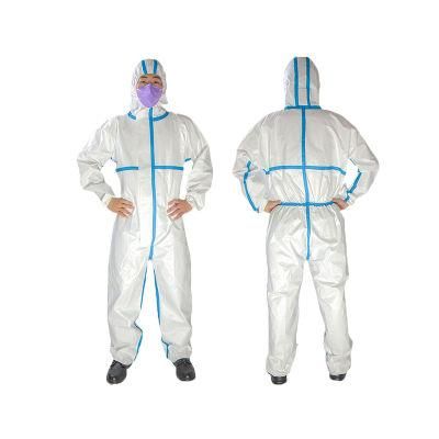 Anti-Virus Workwear En14126 Type 5b/6b Medical Microporous Personal Protective Disposable Coverall