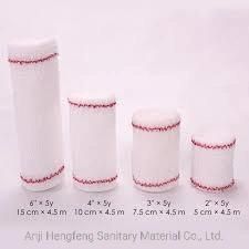 Medical Comsumable Available Samples Hf a-4 Red Line Elastic Crepe Bandage