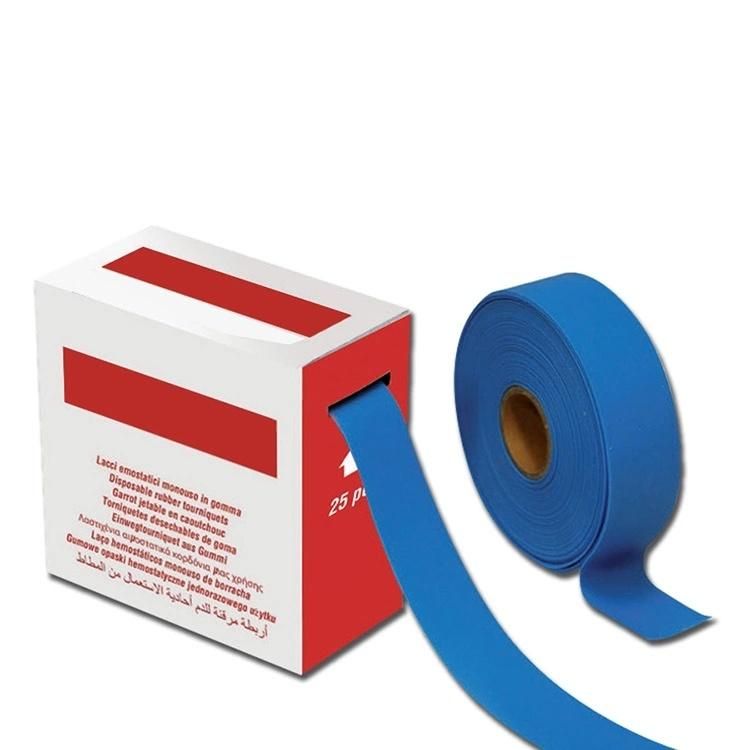 CE FDA TPE Latex Free Roll Disposable Medical Tourniquet in Paper Box