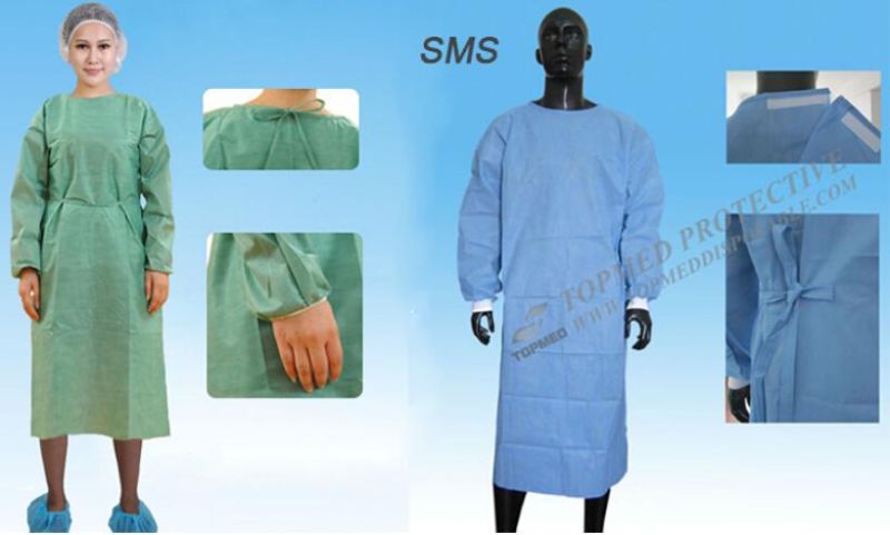 Disposable SBPP Protective Medical Doctor′s Gown with Elastic Cuff