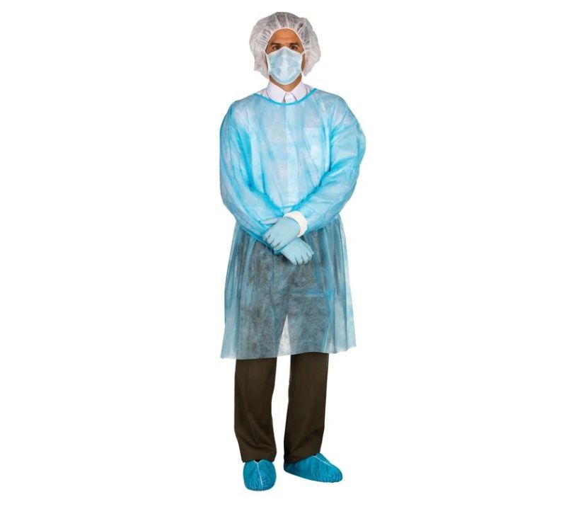 Disposable Non-Woven Elastic Cuff Isolation Gown/Surgical Gown