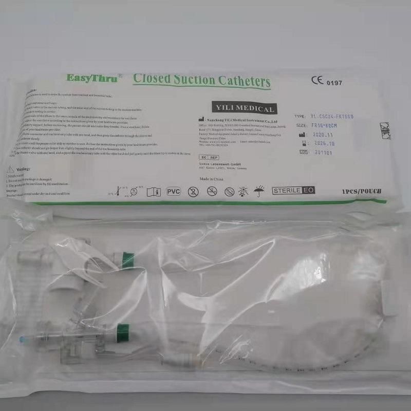 Medical Disposable CE ISO13485 Approval Sterile Suction Catheter 24h 72h Closed Suction System