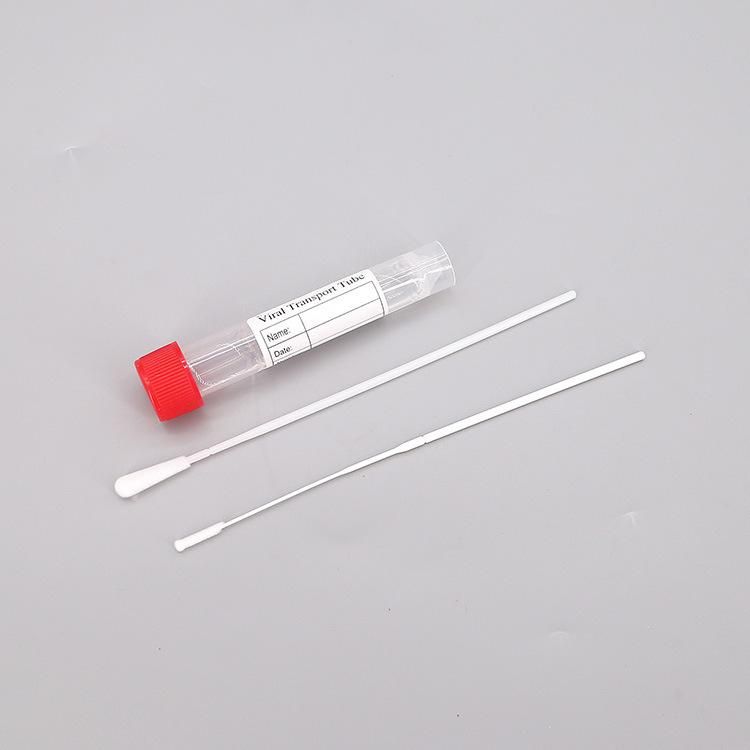 Disposable Activated Sample Tubes Virus Test Kit Viral Sampling Tube Throat Nylon Flocked Swab