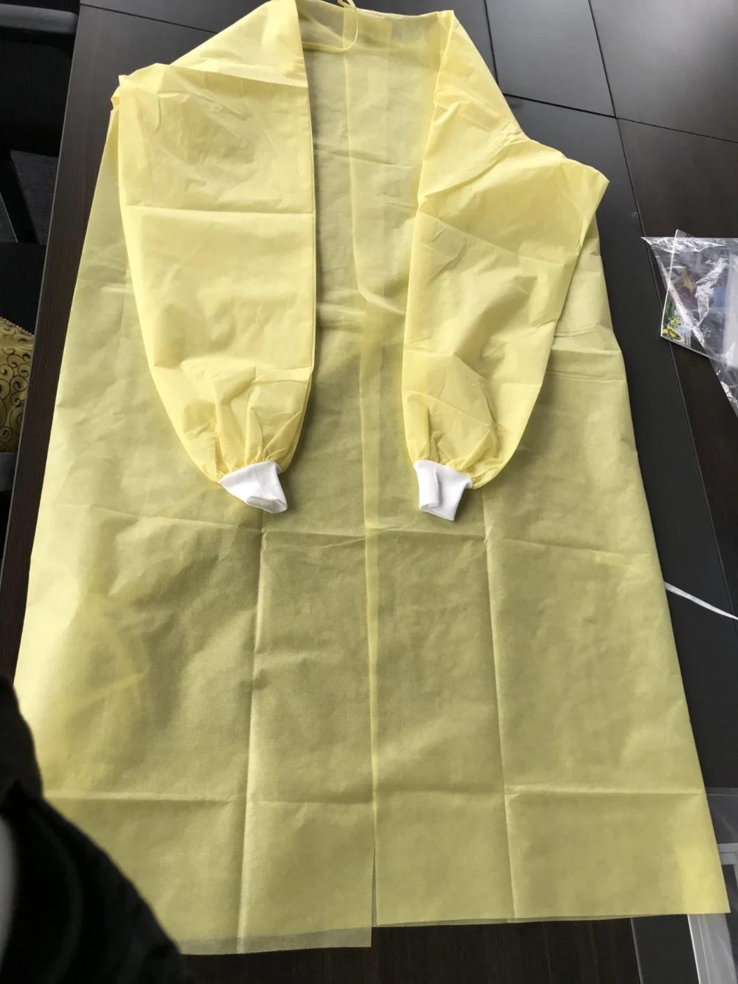 Wholesale Non-Woven PP Disposable Isolation Gown with Knitted Cuff